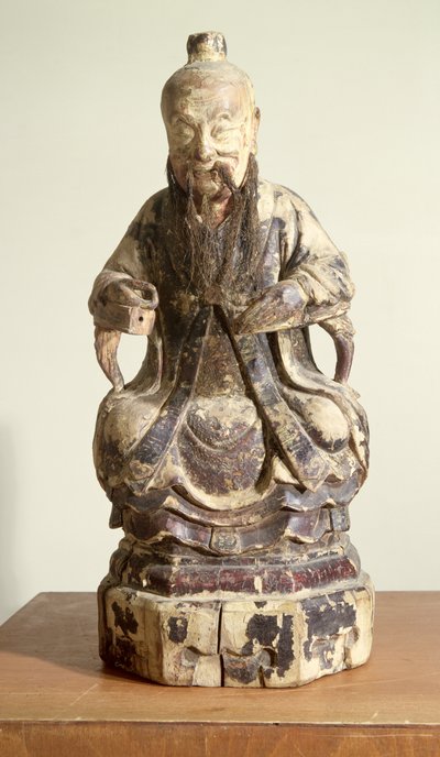 Lao-Tzu (ok.604-531) w koronie Mistrza (drewno malowane) autorstwa Chinese School