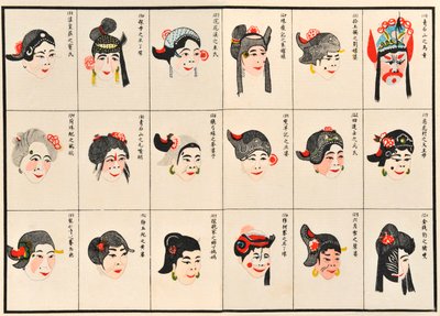 Projekty makijażu dla chińskich znaków operowych (kolor drzeworytu na papierze) autorstwa Chinese School