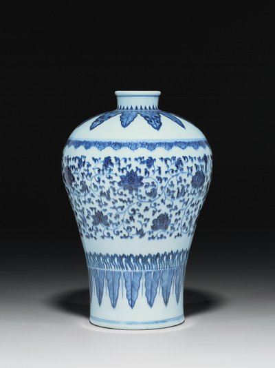 Wazon w stylu Ming, Meiping, malowany w stylu XV w. autorstwa Chinese School