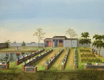 Ogródek dziecięcy, ok. 1820-40 (wc na papierze) autorstwa Chinese School
