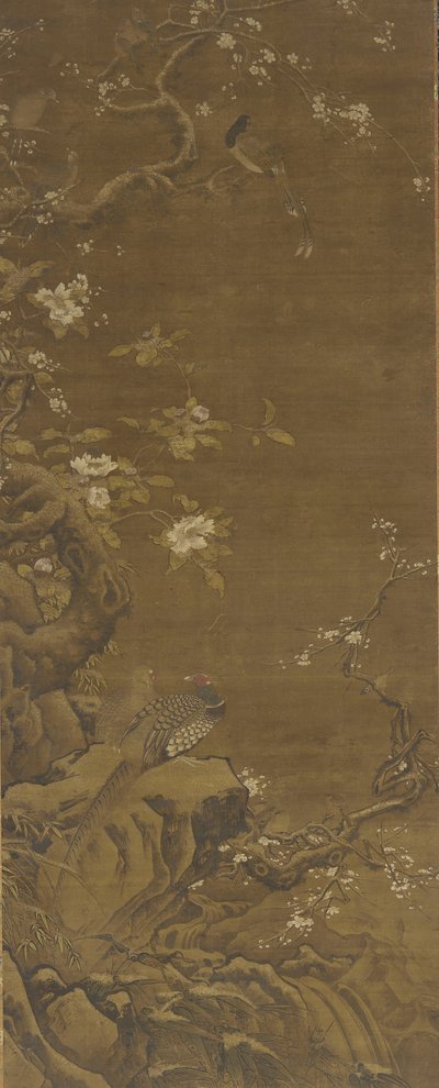 Bażanty i ośnieżone śliwki, dynastia Ming lub Qing, XV-XVIII w. autorstwa Chinese School