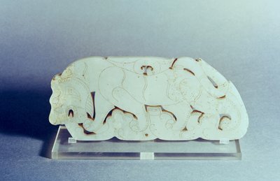 Tablica w formie tygrysa, Dynastia Han (206-220) (nefryt) autorstwa Chinese School
