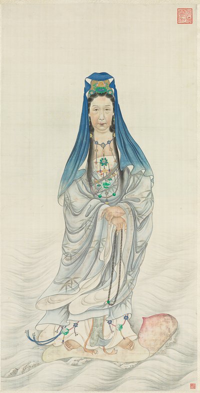 Portrait of Empress Dowager Cixi as Guanyin autorstwa Chinese School