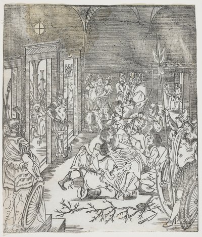 Naśmiewanie się z Chrystusa, 1637 (drzewodruk) autorstwa Chinese School