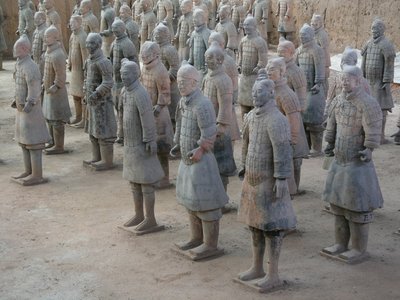 Muzeum Xian, wojownicy z terakoty z grobowca cesarza Shi Huangdi autorstwa Chinese School