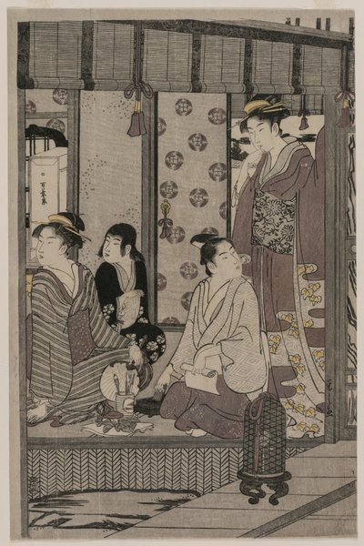 Morning Glory z cyklu The Tale of Genji in Elegant Modern Dress 1790. autorstwa Chobunsai Eishi