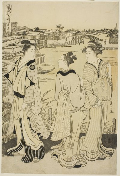 Ono no Komachi at Seki Temple, from the series The Fashionable Seven Komachi (Furyu nana Komachi), c.1788 (colour woodblock print; oban) autorstwa Chobunsai Eishi