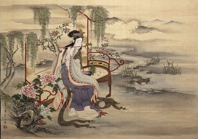Chińska piękność Yang Guifei, ok. 1810-1815. autorstwa Chobunsai Eishi