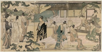 Matsukaze Chapter of the Tale of Genji (z serii The Tale of Genji in Elegant Modern Dress) autorstwa Chobunsai Eishi