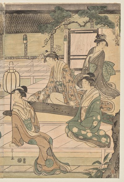 Matsukaze Chapter of the Tale of Genji (z serii The Tale of Genji in Elegant Modern Dress) autorstwa Chobunsai Eishi