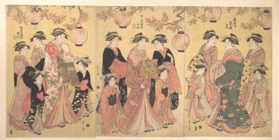 Parada Yoshiwara jesienią autorstwa Chobunsai Eishi