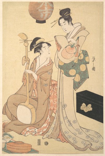 Dwie gejsze autorstwa Chobunsai Eishi