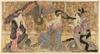 Parodia kurtyzan na wystawie w Ogiya (Ogiya mise yatsushi) autorstwa Chokosai Eisho