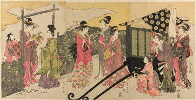 Parodia Kapituły Yugao Opowieści Genji autorstwa Chokosai Eisho