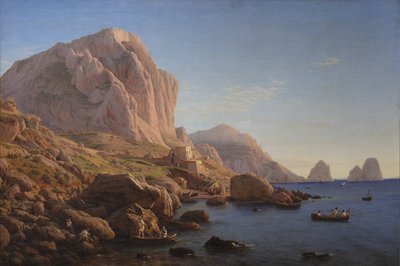 Skaliste Wybrzeże, Capri. Po wschodzie słońca autorstwa Christen Købke
