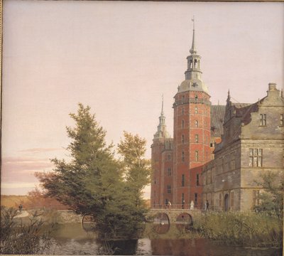 Zamek Frederiksborg widziany z północnego zachodu autorstwa Christen Købke