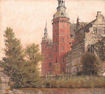 Zamek Frederiksborg widziany od strony północno-zachodniej. Nauka autorstwa Christen Købke