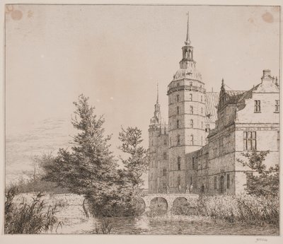 Zamek Frederiksborg. Impreza w Møntbroen autorstwa Christen Købke