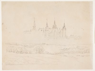 Studium do „Jesiennego krajobrazu. Zamek Frederiksborg na środku” Glyptoteka autorstwa Christen Købke