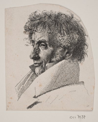 Portret mistrza piekarskiego Købke; fragment z: Arkusza z trzema portretami: mistrza piekarskiego Købke, Sophie Krohn i N. Feilberga autorstwa Christen Købke