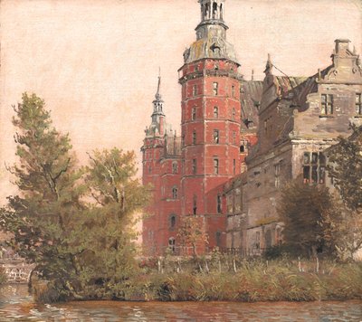 Zamek Frederiksborg widziany od strony północno-zachodniej. Nauka autorstwa Christen Købke