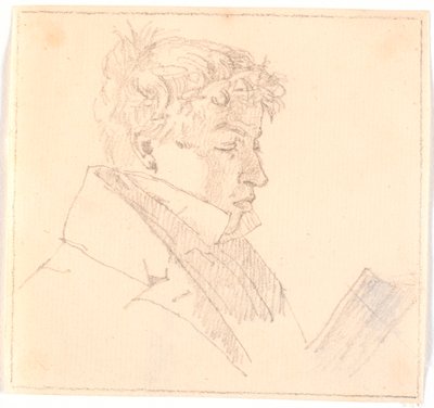 Czytelniczy młody człowiek, najstarszy brat artysty, pastor Carl Adolf Købke (1804-1840) ? autorstwa Christen Købke