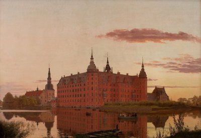 Zamek Frederiksborg w wieczornym świetle Zamek Frederiksborg w wieczornym świetle, 1835. autorstwa Christen Schiellerup Købke