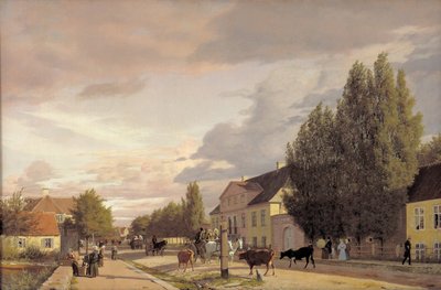 Widok ulicy w Østerbro poza Kopenhagą. Światło poranka, 1836 autorstwa Christen Schjellerup Købke