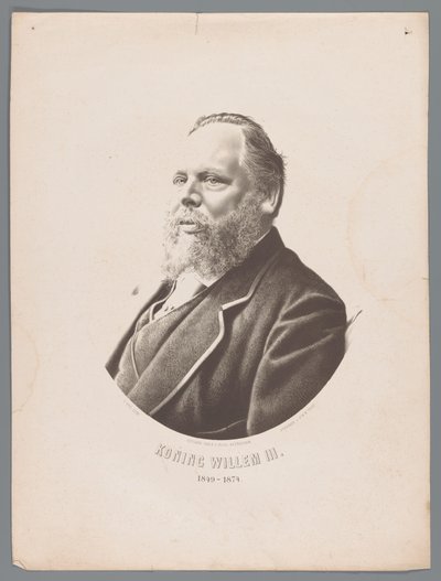 Portret Wilhelma III Niderlandzkiego Król Wilhelm III 1849-1874 (tytuł na obiekcie) autorstwa Christiaan Bos