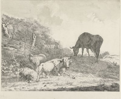 Krajobraz z bydłem autorstwa Christiaan Godfried Schutze van Houten