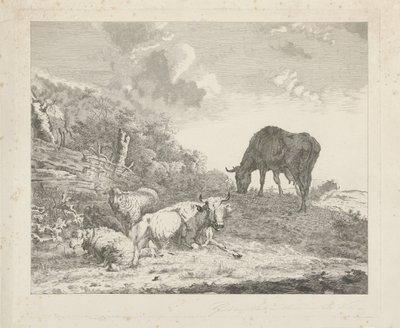 Krajobraz z bydłem autorstwa Christiaan Godfried Schutze van Houten