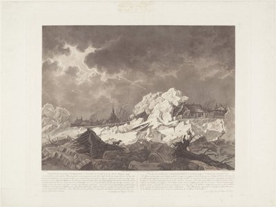 Widok Ysgang i Dykbreak w Vuuren przez Gorcum w dniu 22 lutego 1799 / Vue des Glaces qui S