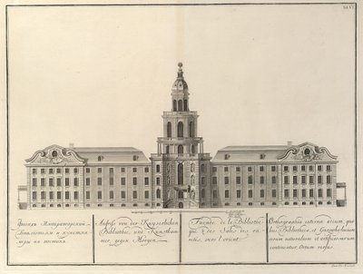 Biblioteka Cesarska i Kunstkammer Od: Budynek Cesarskiej Akademii Nauk, 1741 autorstwa Christian Albrecht Wortmann