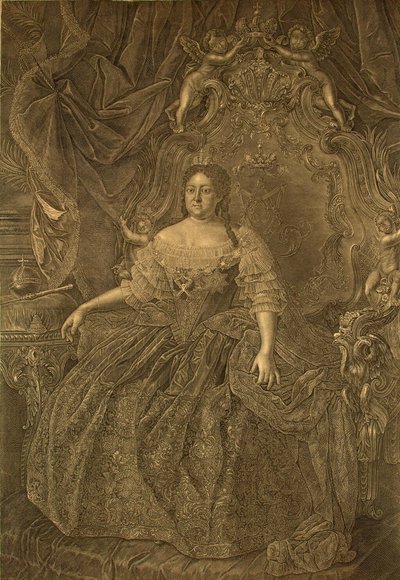 Portret cesarzowej Anny Ioannovny 1693-1740, lata 40. XVIII wieku autorstwa Christian Albrecht Wortmann