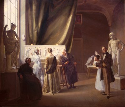 Pracownia Bertela Thorvaldsena (1770-1844) 1899 (olej na płótnie) autorstwa Christian Bang