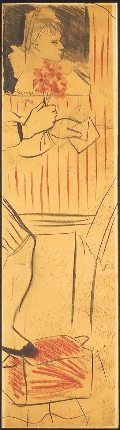 Tryptyk (rysunek przedstawiający scenę zakochanych) (ołówek na papierze) (patrz także 742028-30) autorstwa Christian Bérard