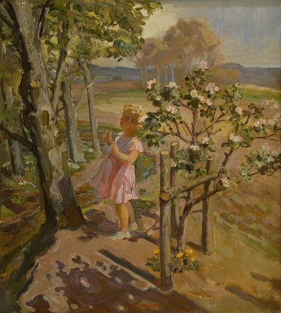 W sadzie (olej na płótnie) autorstwa Christian Carl Forup