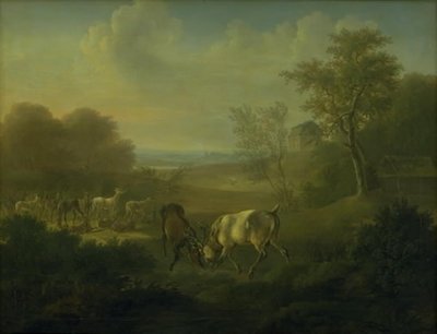 Jeleń w Dyrehaven, w tle Pustelnia autorstwa Christian David Gebauer