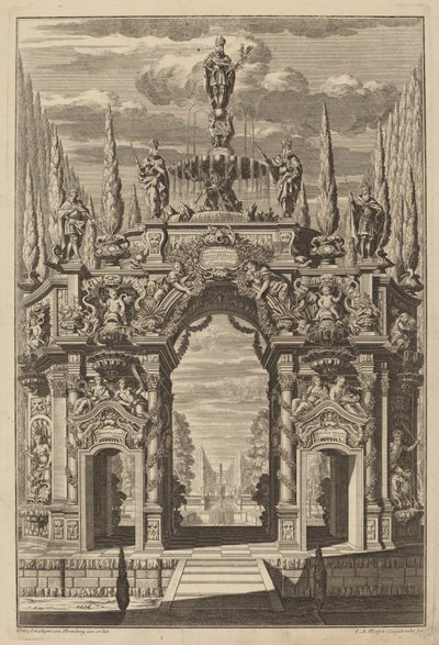 Łuk Triumfalny dla Fryderyka IV autorstwa Christian Engelbrecht and Johann Andreas Pfeffel, after Peter Schubert von Ehrenberg