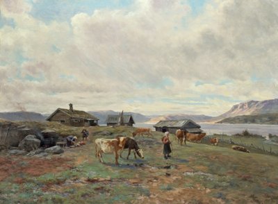 Poranna atmosfera w Holmvassbu autorstwa Christian Eriksen Skredsvig