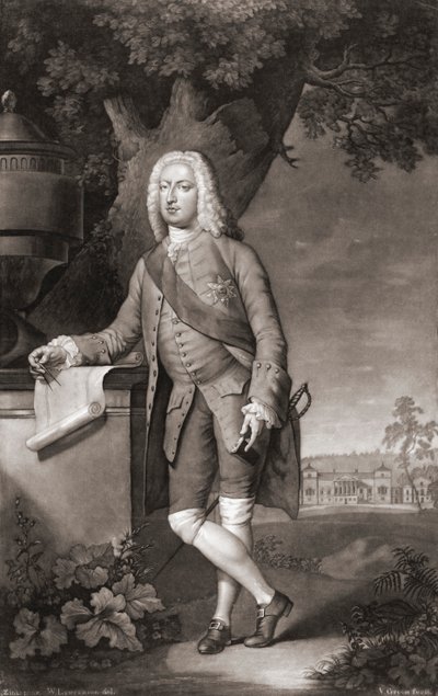 Thomas Coke, hrabia Leicester. Portret. (wydrukować) autorstwa Christian Friedrich (after) Zincke