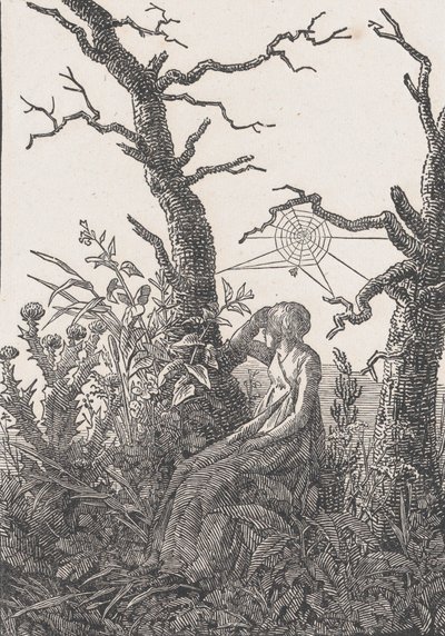 Siedząca kobieta z pajęczyną, prawdopodobnie 1803 r. autorstwa Christian Friedrich