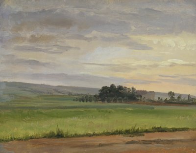Pole kukurydzy pod Dreznem, 1833 (olej na papierze ułożony na tekturze) autorstwa Christian Friedrich Gille