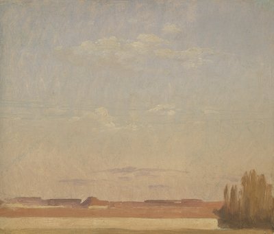 Widok na dachy przedmieścia Drezna (olej na papierze nałożony na płótno) autorstwa Christian Friedrich Gille