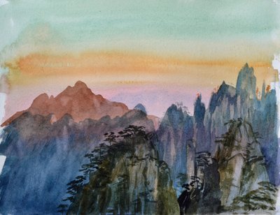 Buddhas Light II, 2015 (akwarela na papierze) autorstwa Christian Furr