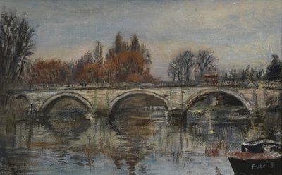 Forever Autumn, Red Leaves - Richmond Bridge, 2015 (olej na płótnie) autorstwa Christian Furr