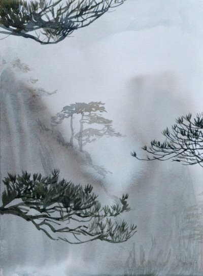 Ostatni z gór, 2015 (akwarela na papierze) autorstwa Christian Furr