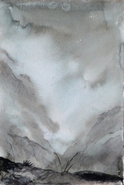Misted Valley, 2015 (akwarela na papierze) autorstwa Christian Furr