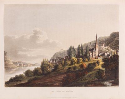 Bingen. Od: Malownicza wycieczka wzdłuż Renu, 1820. autorstwa Christian Georg Schütz the Younger