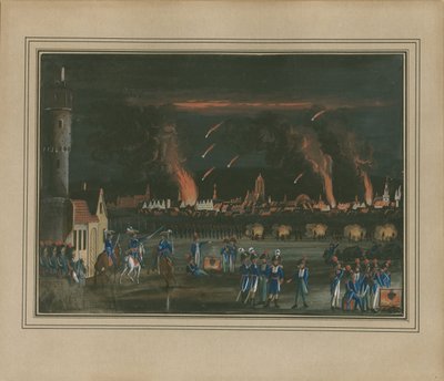 Bombardowanie Frankfurtu nad Menem przez armię francuską, 13 lipca 1796 autorstwa Christian Georg Schütz the Younger